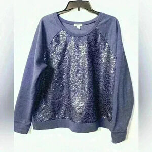 Womens Old Navy Navy Blue Pullover Sweatshirt XL